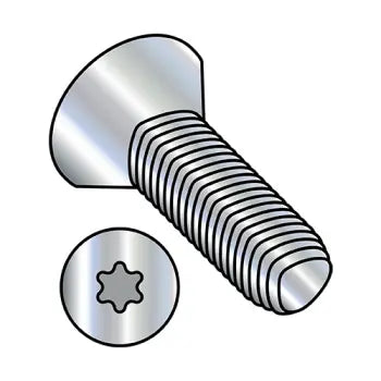 6-32 x 1/2 Six Lobe Flat Taptite Alternative Thread Rolling Screw Fully Threaded Zinc Plated & Wax
