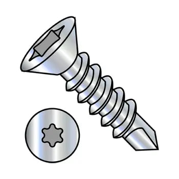 6-20 x 2 Six Lobe Flat Self Drilling Screw Fully Threaded Zinc Plated