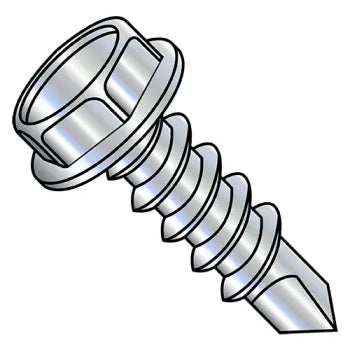 JFAST 141607KW - 1/4-14X1  .428-.437A/F .172-.190Hd Hgt Unslot Ind Hexwash Self Drilling Full Th ZincBake, Case Quantity: 
2,000