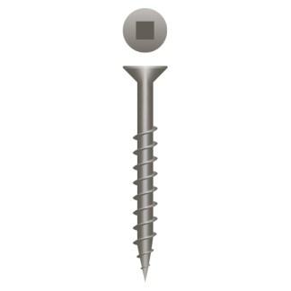 9 x 2-1/2 Square Drive Flat Head Particle Board Screws Plain and Lubed