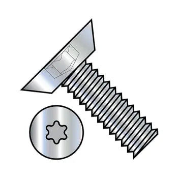 JFAST 0604MTU - 6-32X1/4  6 Lobe Flat Undercut Machine Screw Fully Threaded Zinc, Case Quantity: 
10,000