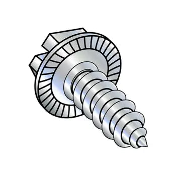 JFAST 1008ASWS - 10-12X1/2  Slotted Indent Hex Washer Serrated Self Tap Screw Type A Full Thread Zinc Bake, Case Quantity: 
8,000