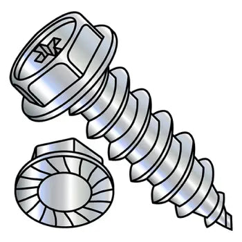 JFAST 1006ABPWS - 10-16X3/8  Phillips Indent Hexwasher Serrated Self Tap Screw Type AB Full Thread Zinc Bake, Case Quantity: 
8,000