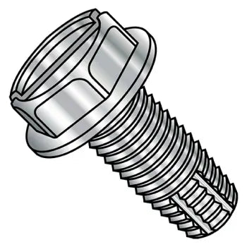 JFAST 1108FSW410 - 10-32X1/2  Slotted Indented Hex Washer Thread Cut Screw Type F Full Thread 410 Stainless St, Case Quantity: 
3,000