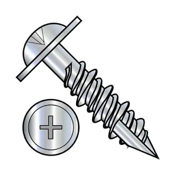 JFAST 1448HPRW17 - 14-12 X 3 Phillips Round Washer High-Low Type 17 Partially Threaded Zinc and Bake, Case Quantity: 
1,200