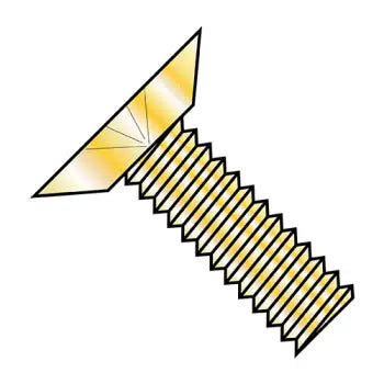 6-32 x 1/2 Phillips Flat Undercut Machine Screw Fully Threaded Zinc Yellow