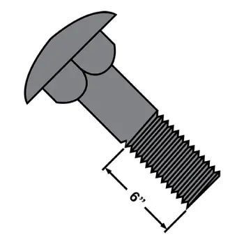 JFAST 75192CG - 3/4-10X12  Carriage Bolt Galvanized Partially Threaded Under Sized Body, Case Quantity: 
20