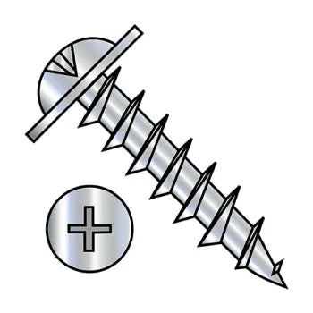 JFAST 0808DPRWD - 8-11X1/2  Phillips Drive Round Washer Head Deep Thread Wood Screw Full Thread Zinc Bake, Case Quantity: 
8,000