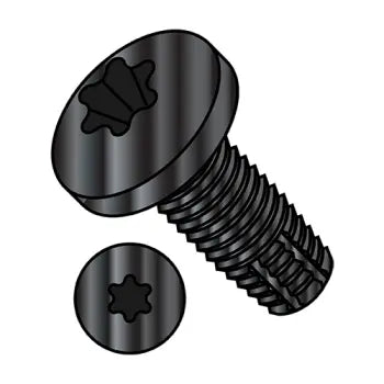 JFAST 1424FTPB - 1/4-20X1 1/2  Six Lobe Pan Floor Board Screw Type F Fully Threaded Black Phosphate, Case Quantity: 
1,000