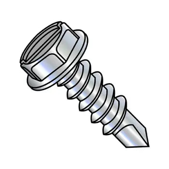 JFAST 3124KSW - 5/16-12X1 1/2  Slotted Indented Hex Washer Self Drilling Screw Full Thread Zinc & Bake, Case Quantity: 
600