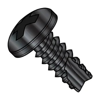 JFAST 08165PPBZ - 8-18X1  Phillips Pan Thread Cutting Screw Type 25 Fully Threaded Black Zinc and Bake, Case Quantity: 
5,000