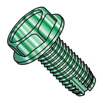 JFAST 11061WG - 10-32X3/8  Unslotted Ind Hex Washer Thread Cutting Screw Type 1 Full Thread Zinc Bake Green, Case Quantity: 
8,000