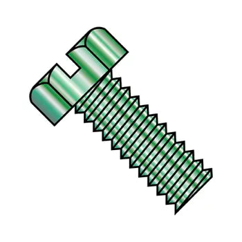 JFAST 0804MSHG - 8-32X1/4  Slotted Indented Hex Head Machine Screw Fully Threaded Zinc Green, Case Quantity: 
10,000