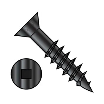 JFAST 0844DQFDB - 8X2 3/4  Flat Head (no nibs) Square Drive Deep Thread Wood Screw 2/3 Threaded Black Ox, Case Quantity: 
1,900