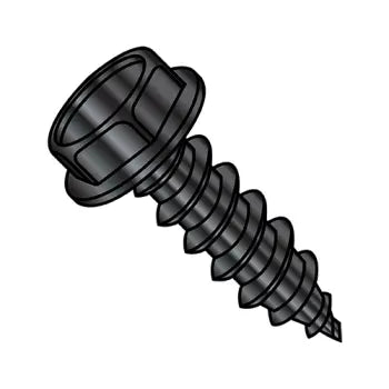 JFAST 1208ABW188B - 12-14X1/2  Unslot Ind Hex Washer Self Tap Screw Type AB Full Thread 18 8 Stainless Black Ox, Case Quantity: 
2,000
