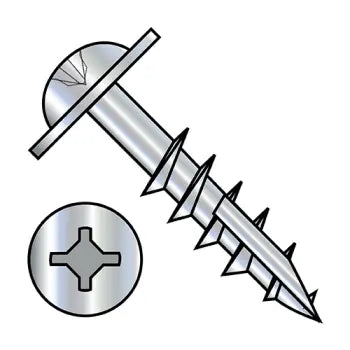 JFAST 0864DXRW17 - 8-11X4  Square Phillips Drive Round Washer Deep Thread Type17 2/3 Thread Zinc Bake, Case Quantity: 
1,000