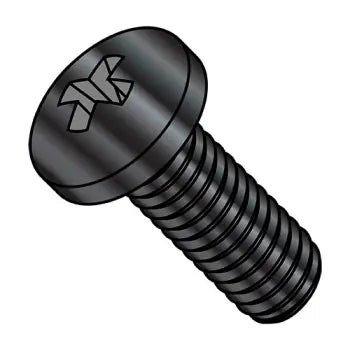 JFAST 500738 - M2.5-0.45X10  Din 7985 A Metric Phillips Pan Machine Screw 18-8 Stainless Steel Black Ox, Case Quantity: 
4,000