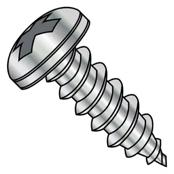 JFAST 0808ABPPNP - 8-12X1/2  Phillips Pan Self Tapping Screw Type A B Fully Threaded Nickel, Case Quantity: 
10,000