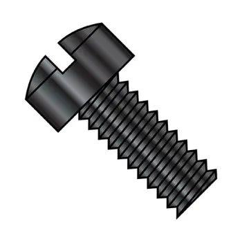 6-32 x 1/2 Slotted Fillister Head Machine Screw Fully Threaded Black Oxide
