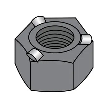 JFAST 37NWHP3 - 3/8-16  Hex WELD NUT WITH 3 PROJECTIONS HIGH PILOT HEIGHT STEEL PLAIN, Case Quantity: 
1,000