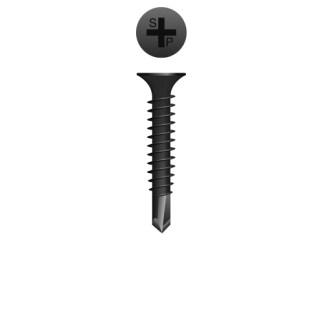 8-18 x 2-3/8 Phillips Bugle Head Self-Drilling Screw Black Phosphate