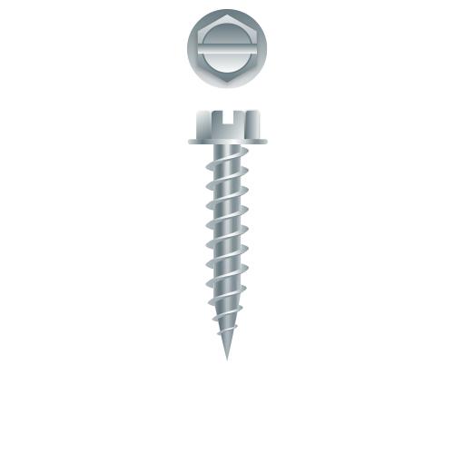 8 x 1-1/2 Slotted Indented Hex Washer Head Self-Tapping Sheet Metal Screw