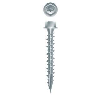 10-14 x 2-1/2 Unslotted Indented High Hex Washer Head with Shoulder Pole Grip Screw Hi-Low Thread Type 17 Strong Shield Coated