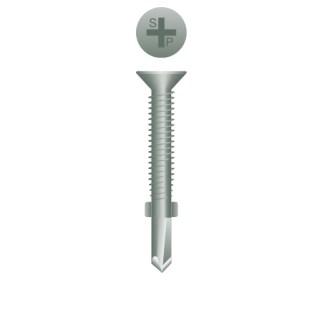 12-24 x 2-1/2 Phillips Flat Head Self-Drilling Screw Reamer with Wings WAR Coated
