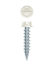 8 x 3/4 Slotted Indented Hex Washer Head Painted White Self-Tapping Sheet Metal Screw