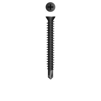 6-20 x 2-1/4 Phillips Trim Head Self-Drilling Screw Black Phosphate