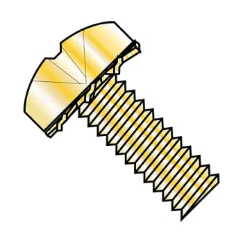 6-32 x 1/2 Phillips Pan External Sems Machine Screw Fully Threaded Zinc Yellow