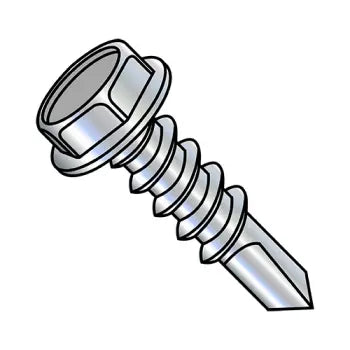 JFAST 1232KW4 - 12-14 X 2 Unslotted Hexwasher #4 Point Self Drill Screw Fully Threaded Zinc and Bake, Case Quantity: 
1,000