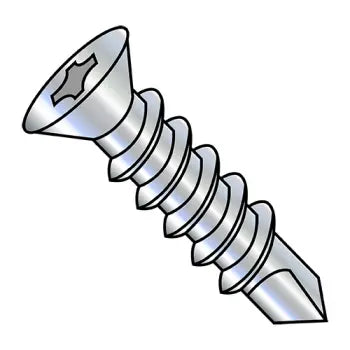 JFAST 0824KPF6 - 8-18X1 1/2  Phillips Flat Self Drilling Screw Full Thread With A #6 Head Zinc and Bake, Case Quantity: 
5,000