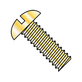 6-32 x 1 Slotted Round Machine Screw Fully Threaded Zinc Yellow