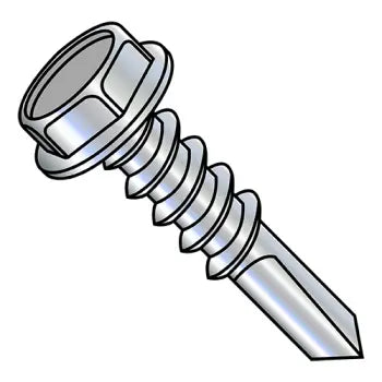 JFAST 1248KW5 - 12-14X3  Unslotted Hex Washer With Number 5 Point Full Thread Self Dril Screw Zinc Bake, Case Quantity: 
1,000