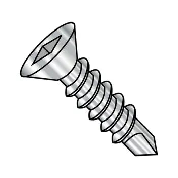 JFAST 0824KQF188 - 8-18X1 1/2  Square Drive Flat Head Fully Threaded Self Drilling Screw 18-8 Stainless Steel, Case Quantity: 
1,000