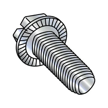 6-32 x 1 Slot IndHexWash Serrated Taptite Alternative Thread Roll Fully Threaded Zinc PlatedWax