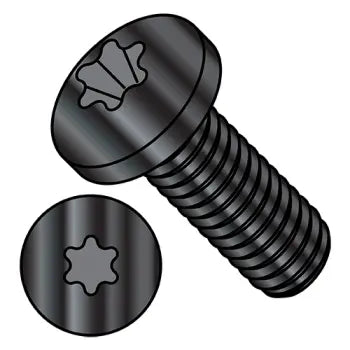 JFAST 0604MTP188B - 6-32X1/4  6 Lobe Pan Machine Screw Fully Threaded 18 8 Stainless Steel Black Oxide and Oil, Case Quantity: 
5,000