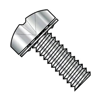 6-32 x 1/2 Phillips Pan Internal Sems Machine Screw Fully Threaded 18-8 Stainless Steel
