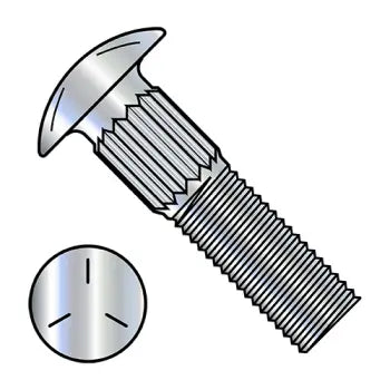 JFAST 3748CR5 - 3/8-16X3  Ribbed Neck Carriage Bolt Grade 5 Fully Threaded Zinc, Case Quantity: 
325