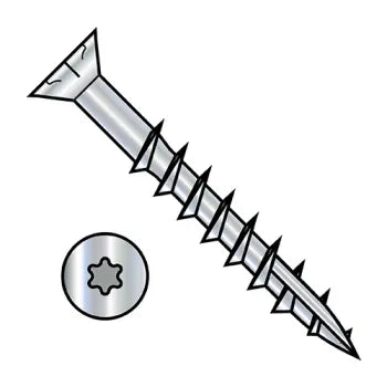 10 x 6 Star Drive Flat Head with Nibs Deck Screw Type 17 High Corrosion Zinc Plated