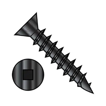 JFAST 0810DQFDB - 8X5/8  Flat Head (no nibs) Square Drive Deep Thread Wood Screw Fully Threaded Black Ox, Case Quantity: 
12,000