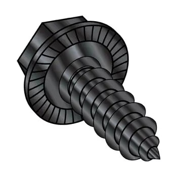 JFAST 1006ABWSB - 10-16X3/8  Unslot Indent Hexwasher Serrated Self Tap Screw Type AB Full Thread Black Oxide, Case Quantity: 
8,000