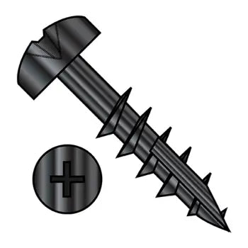 JFAST 1020DPP17B - 10-9X1 1/4  Phillips Pan Deep Thread Screw Type 17 point 2/3 Thread Black Oxide and Oil, Case Quantity: 
2,000