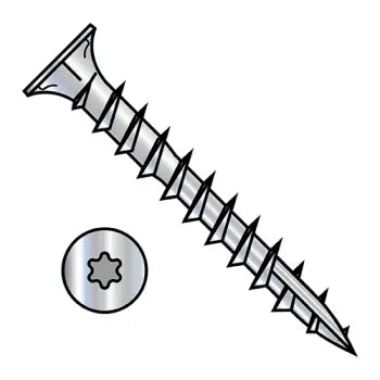 JFAST 0812DTF17D - 8-11 X 3/4 6 Lobe T20 Flat with Nibs Wood Type 17 Zinc and Bake, Case Quantity: 
10,000