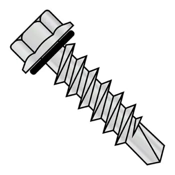 JFAST 1420KWWHC - 1/4-14X1 1/4  Hex Flange Self Drill with Rubber Washer Full Thrd ZincBake 1000hours Salt Spray, Case Quantity: 
1,000