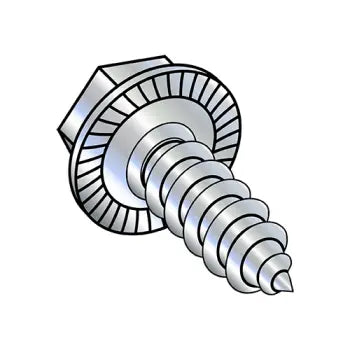 JFAST 141607AWS - 14-10X1  .428-.437A/F Unslot Ind Hex Washer Self Tap Screw Type A Serrated F/T  Zinc Bake, Case Quantity: 
2,000