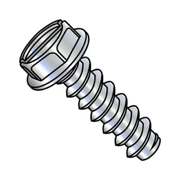 JFAST 1412BSW - 1/4-14X3/4  Slotted Indented Hex Washer Self Tapping Screw Type B Fully Threaded Zinc, Case Quantity: 
2,500