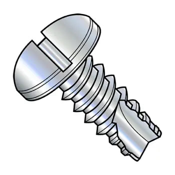 6-20 x 3/8 Slotted Pan Head Thread Cutting Screw Type 25 Fully Threaded Zinc Plated