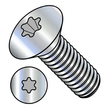 6-32 x 1/2 Six Lobe Oval Head Machine Screw Fully Threaded Zinc Plated
